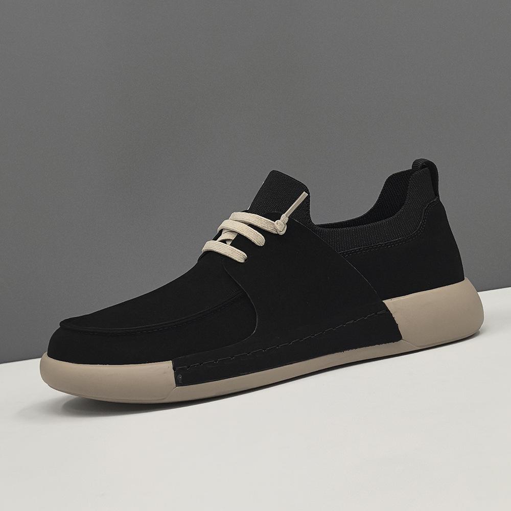 Boys Leather Crooked Head Casual Shoes Board Shoes Men's Trendy Shoes European Station Versatile Light Luxury High-end Cute and Ugly Mango Shoes Men