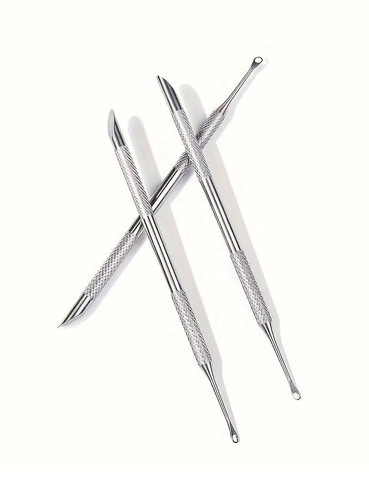 Double-Headed Nail Pusher Stainless Steel Cuticle Remover Exfoliation Prep Tool Clean Dead Skin Circle Bevel Shovel Manicure Pen
