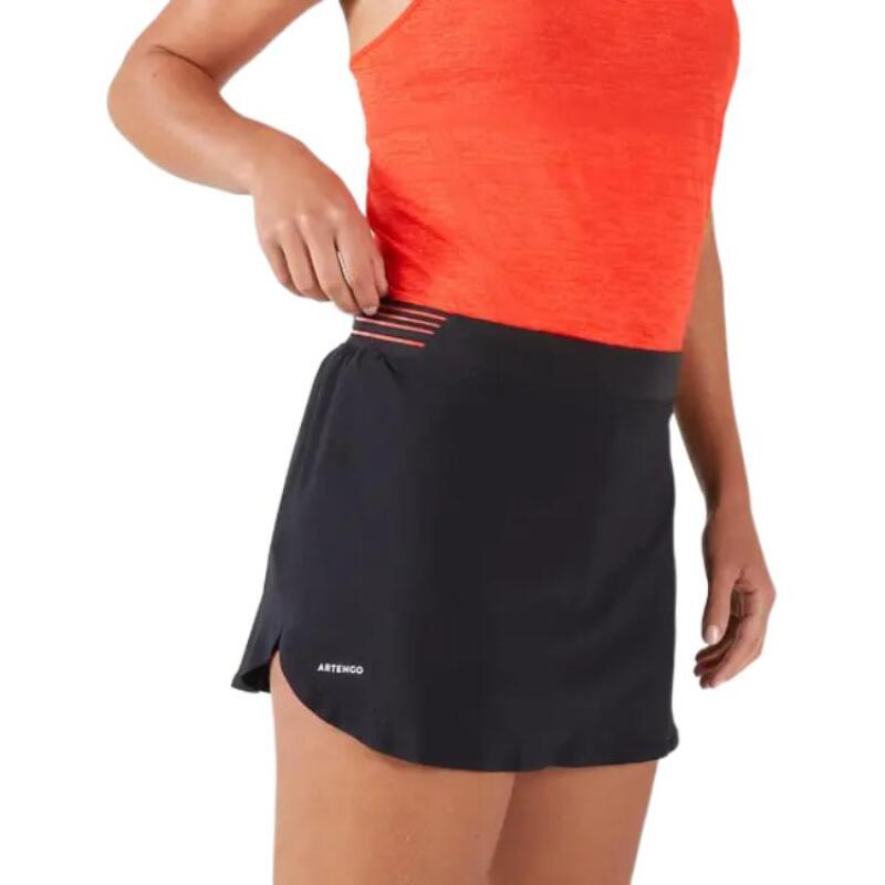 DECATHLON 900 Lightweight Solid Colour Dry Tennis Culottes Casual Short Skirt Women's Black