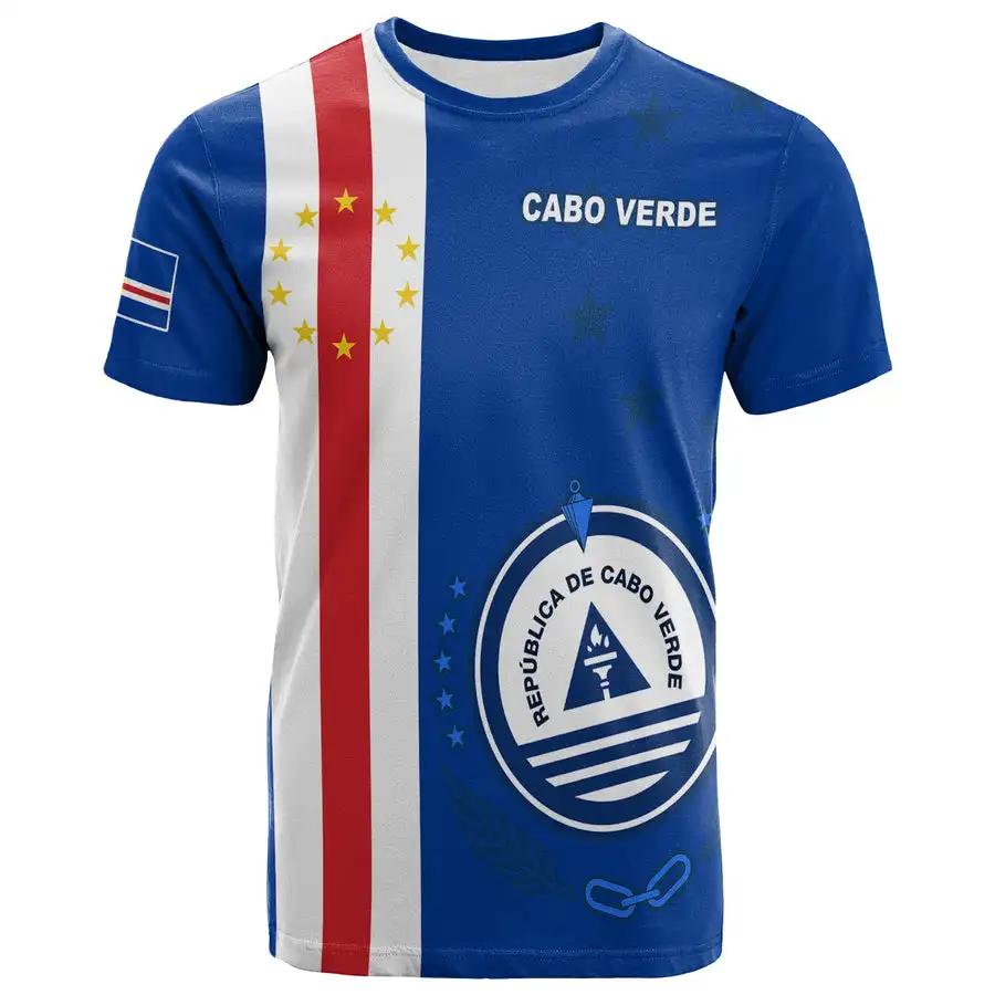 Fashion New Cape Verde Flag Graphic 3D Print T-shirt Cape Verde Emblem Men’s Sports Tops  National Day Gifts Personalized Tee