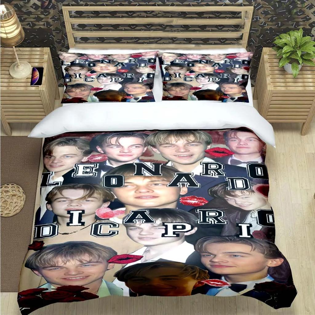 Comforter Famous Actor L-Leonardo Dicaprio Print Bedding Sets Bed Supplies Set Bed Comforter Set Bedding Set Luxury Gift