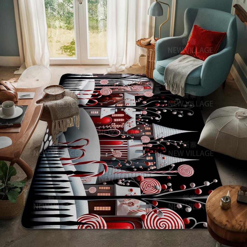 House Entrance Carpet Home Door Mat Living Room Bath Foot Bathroom Non-slip Water Absorption Rugs Bath Merry Christmas Winter