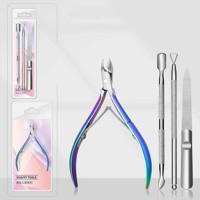 

2/3/4 шт., серебряные кусачки для дизайна ногтей, ножницы для маникюра из нержавеющей стали, набор инструментов для ногтей, толкатели для удаления омертвевшей кожи оранжевый