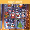 Wall Party Christmas Stickers Set Santa Snowman Reindeer Snowflake Holiday Decor