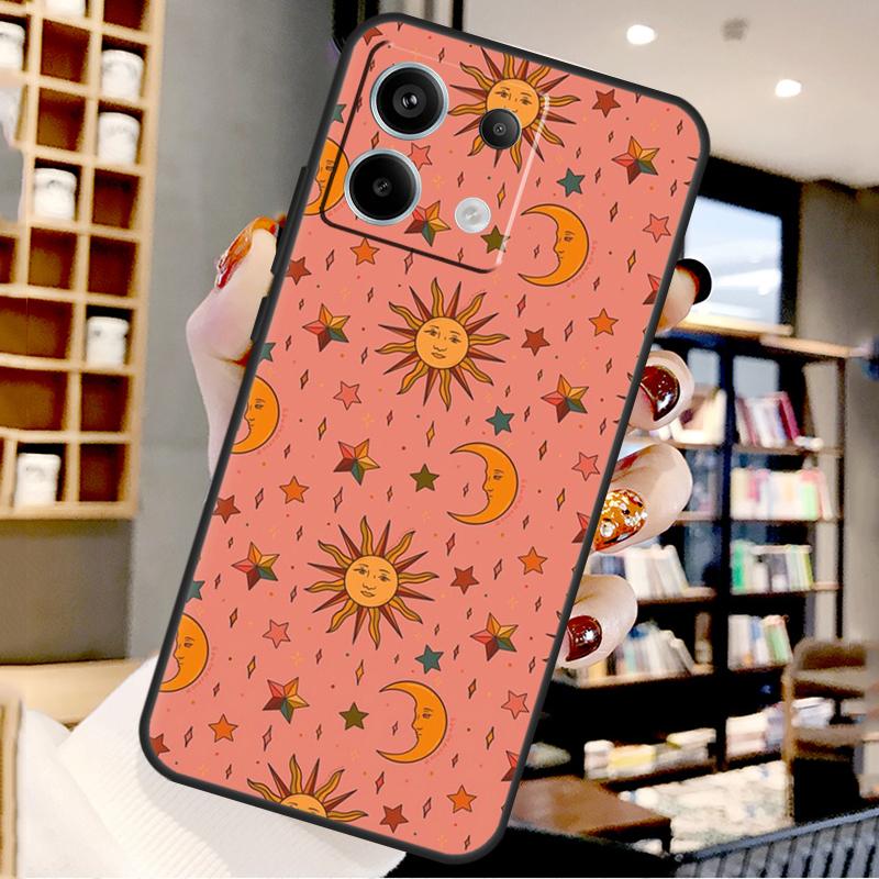 Sun And Moon Star For Xiaomi Redmi Note 13 Pro 9 10 11 12 14 15 Pro Plus Case For Redmi 15 12C 13C 14C 10C 15C