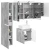 Bathroom Cabinet Set 5 Pcs Concrete Grey 50 X 14.5 X 70 Cm