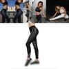 Leggings Taille Haute Femme Bande Réfléchissante Pantalon d'Entraînement Pantalon de Yoga Sport Fitness Sexy