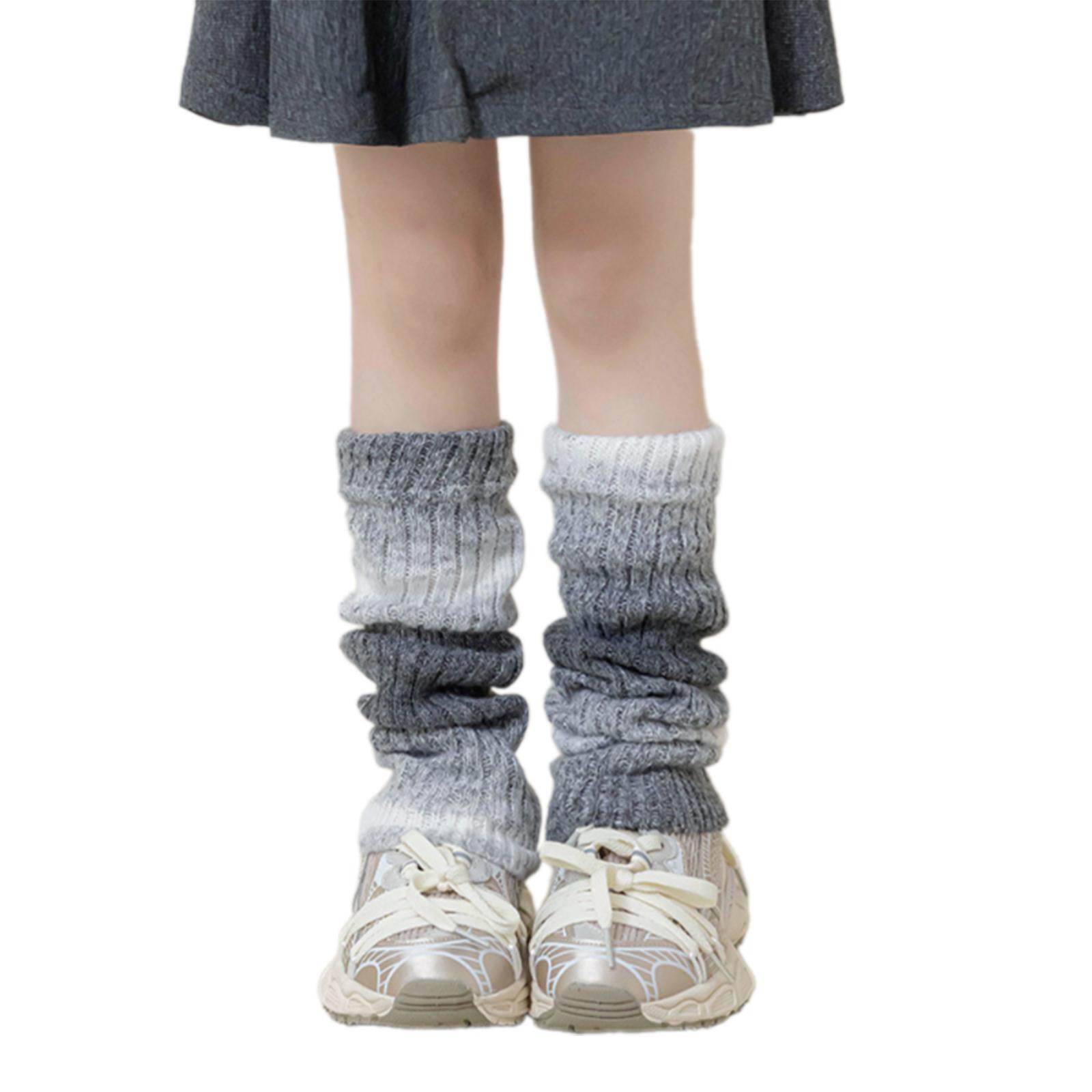 

Гетры ручной работы крючком, носки градиентного цвета для маленьких девочек, дышащие теплые леггинсы, зимние чехлы для ног серый