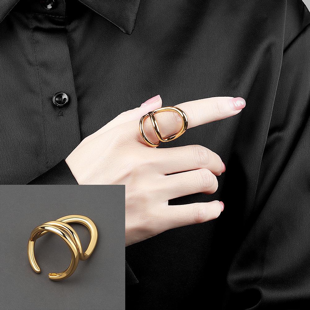 VENTFILLE 925 Sterling Silver Moon Tassel Opening Female Fashion Ins Ring Dropship Wholesale
