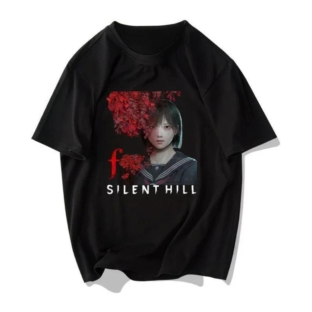 Hra Silent Hill F, tričko s krátkým rukávem 9. generace pro studenty, čistá bavlna, pánské a dámské oblečení
