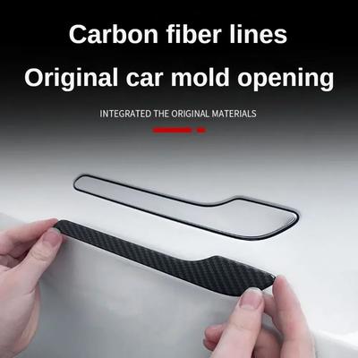 Türgriffaufkleber für Tesla Model 3/Y/3 Highland Model Y Juniper 2025 Kohlefaser Türschutzfolie Abdeckung Klebezubehör
