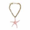 N11181 Fashion Color Resin Starfish Pendant Necklace Seaside Holiday Ocean Series Aluminum Chain Necklace