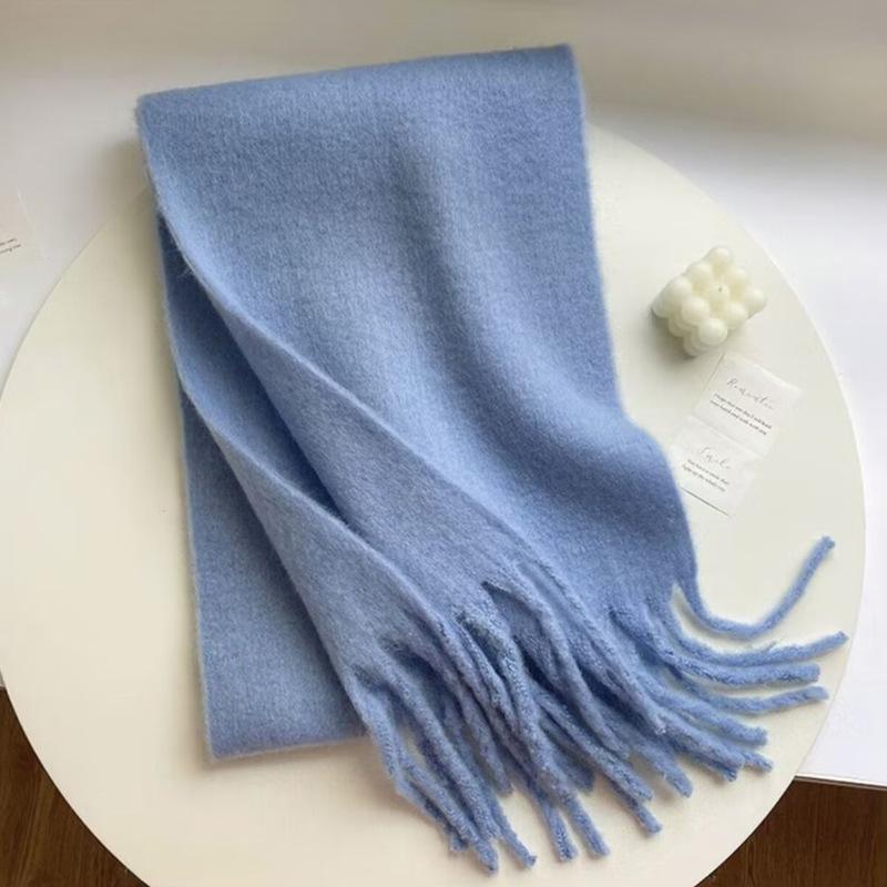 Scarf women's winter versatile enlarged thickened solid color shawl mohair warm scarf