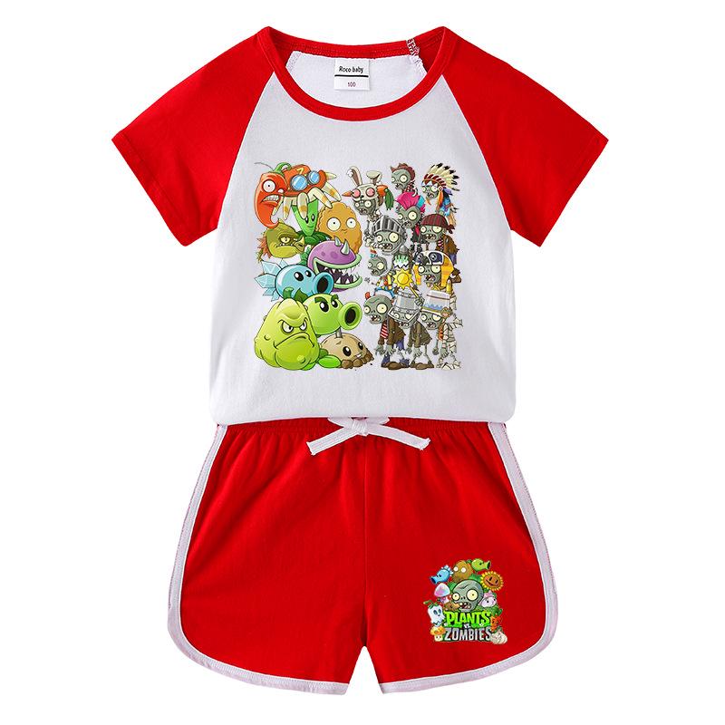 Kids' Summer Color Block Sports Set: Baby Shorts & Short Sleeve T-shirt