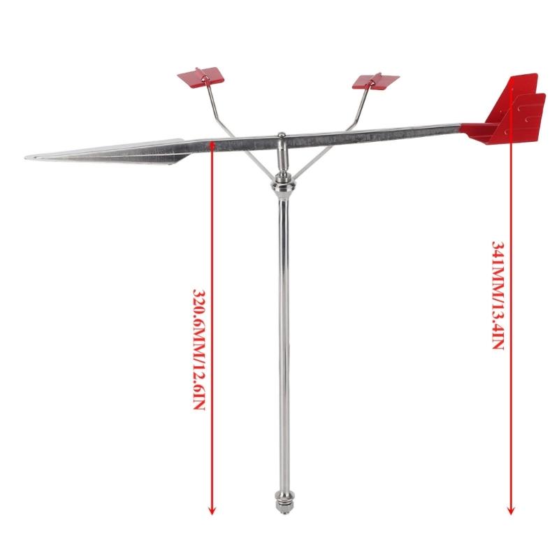 Stainless Steel Wind Direction Indicator Reflective Design Weather Vane for Night Navigation Safety on Boats