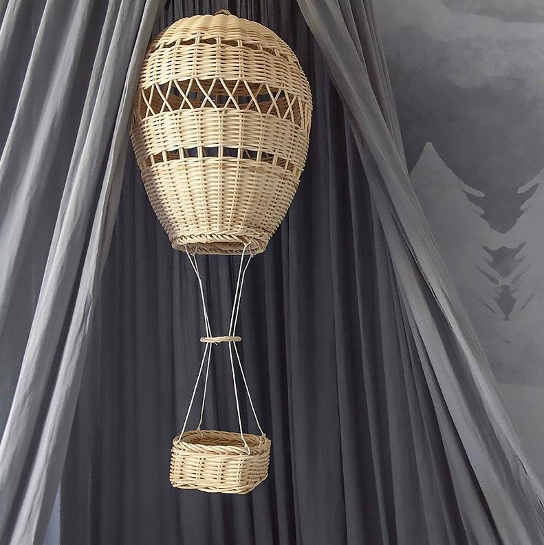 Handmade Rattan Woven Hot Air Balloon Kids Room Decoration Photography Props Nordic Wall Hanging Ornaments Rattan Woven Pendant