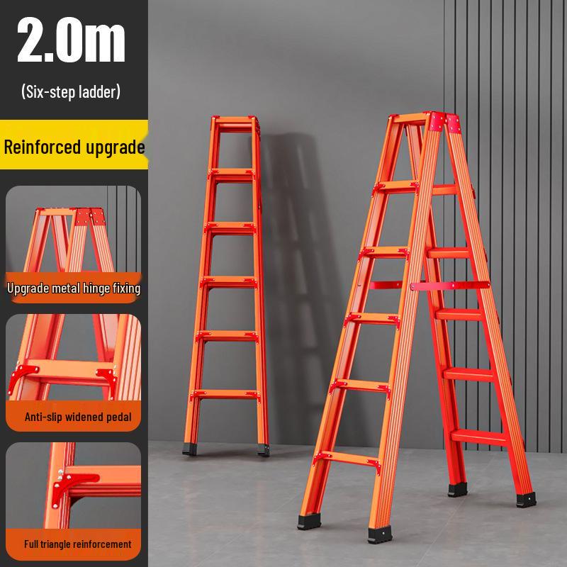 Extra Thick Aluminum Alloy Folding Herringbone Ladder for Home and Engineering Use