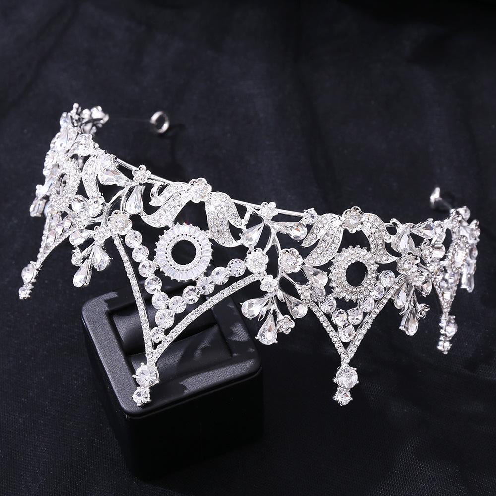 Braut Tiara Barock Krone Wald Stil Strass Tiara Prinzessin Krone Hochzeit Haarschmuck