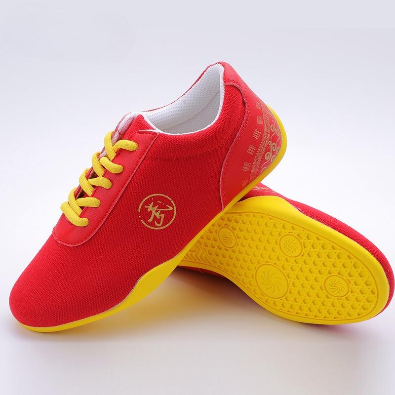 

Men s and Women s Cowgirl Bottom Tai Chi Shoes Breathable Canvas Performance Wushu Training Practice Sneakers 31 красный