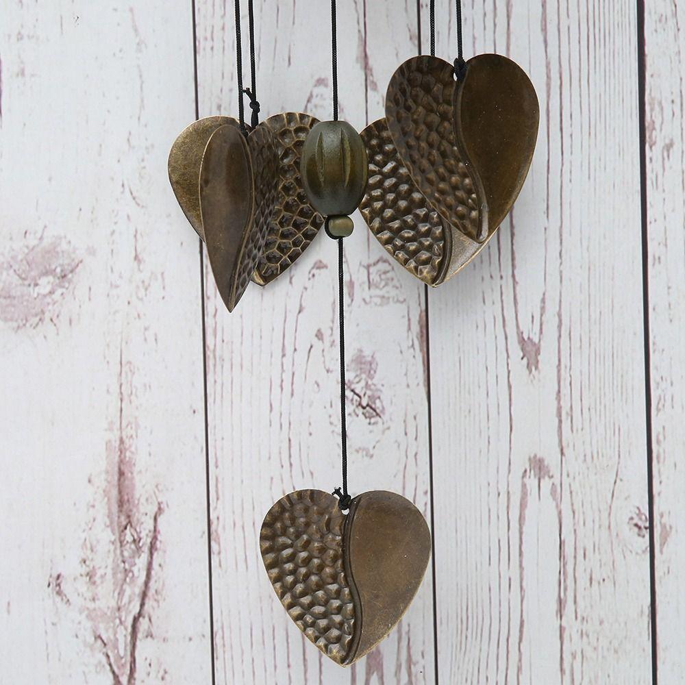 Decor Feng Shui Decoration Crisp Sound Heart Pendant Wind Chimes Windbells Yard Hanging Ornament