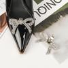 Shimmering Shoe Flower Clip Stylish Shoe Clip with Removable Gems Eye Catching Bowknot Shoe Accessory for Parties Dates