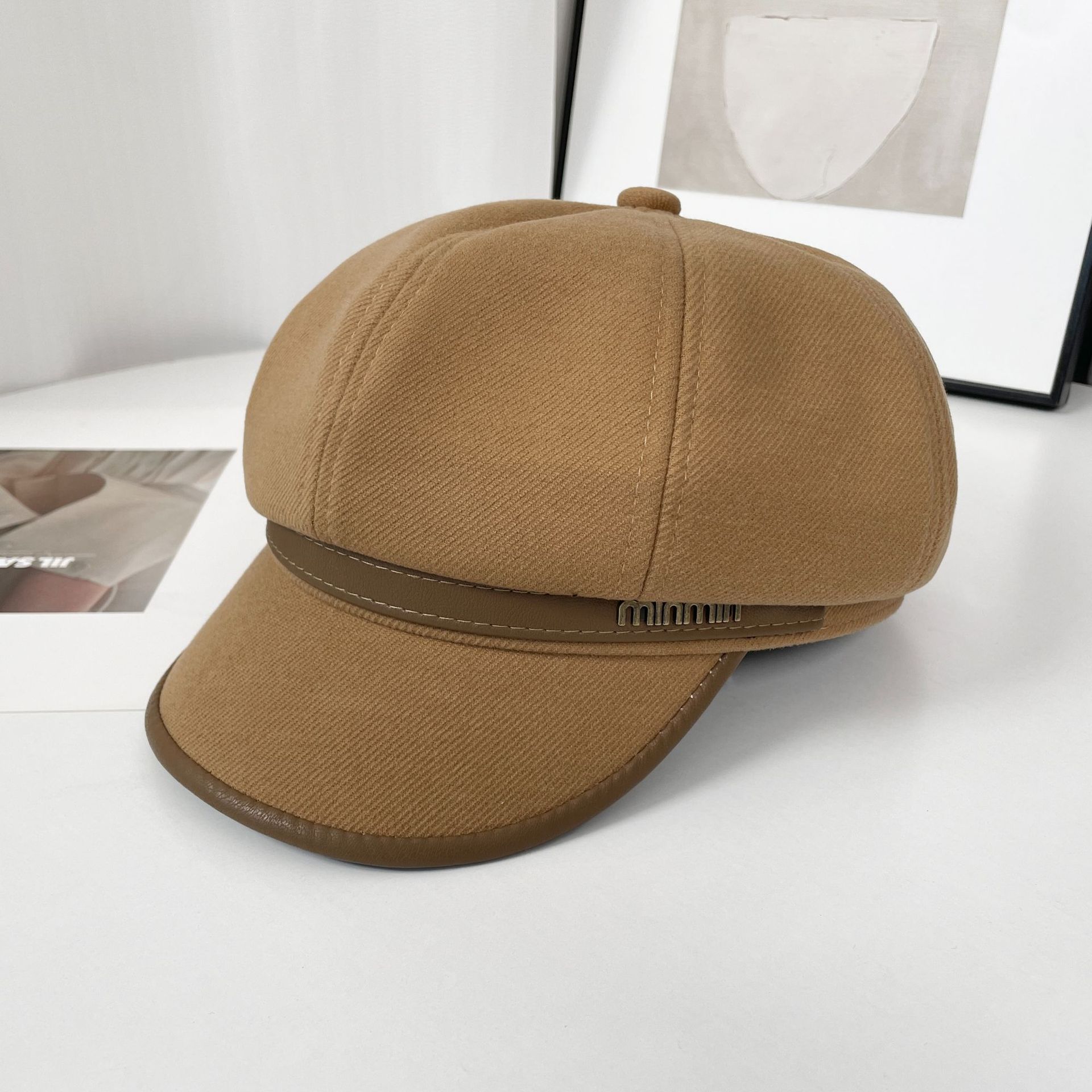 

Осенне-зимняя восьмиугольная шляпа-утка для женщин в корейском стиле, повседневная и универсальная, британский берет, делающая лицо маленьким, ретро шляпа газетчика/художника M（56-59cm）