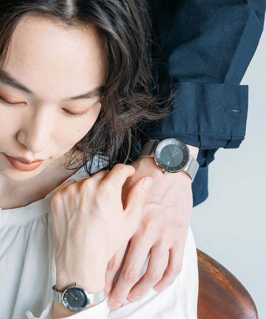 BERING Solar Model Gris x Argent Bracelet en maille d'acier inoxydable Produit importé d'origine du Japon Garantie interne de 3 ans Verre saphir Rayures