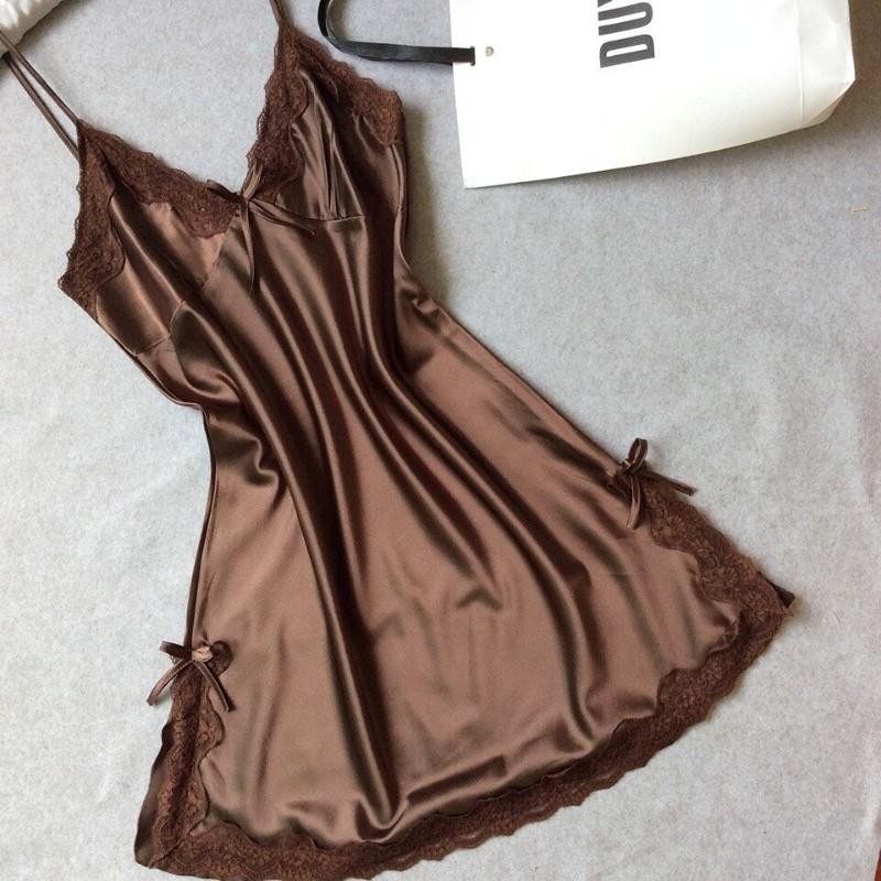 Satin Suspender Dress Pajamas Women Summer French Vintage Elegant Classic Basic Casual Mini Dress Homewear Chic