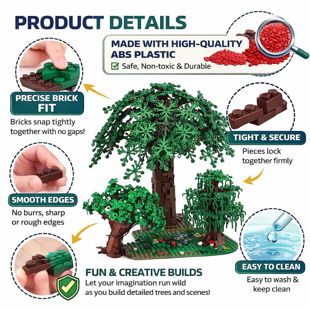 Model MOC Creative Building Blocks Forest Series DIY Tree Models Premium ABS Plastic Toys Educational Gifts for Kids & Adult
