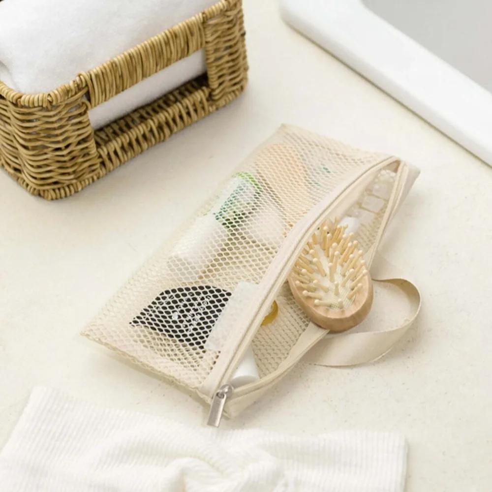 Borsa da Viaggio in Tessuto a Rete Riutilizzabile Mini Borsa Cosmetica in Dacron Borsa Organizer