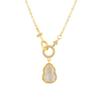Vintage Gourd Pendant Necklace Interlocking Zircon Imitation Chalcedony Choker Light Luxury Minimalist Advanced Women Jewelry