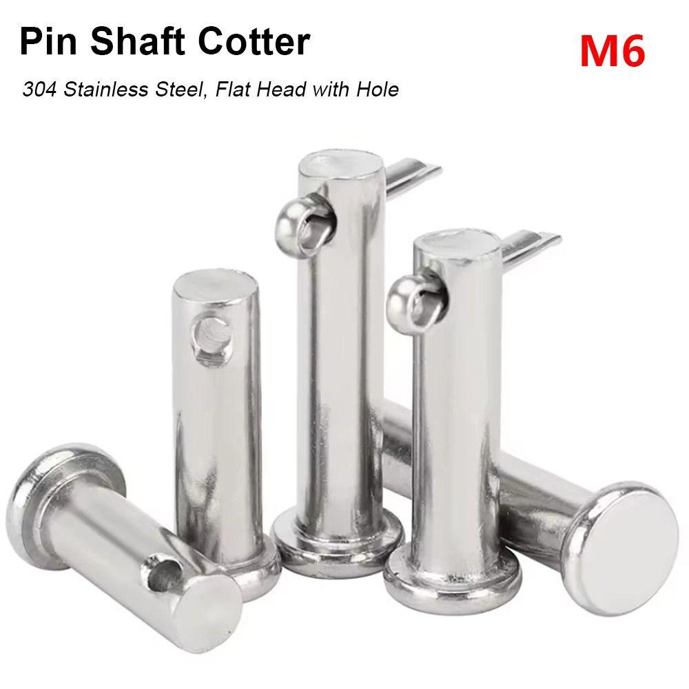 

10Pcs/Set New M6 Pin Shaft Cotter Cylindrical Flat Head Positioning Pin 304 Stainless Steel T Shape Plug Pin Set 5Pcs 6x16mm