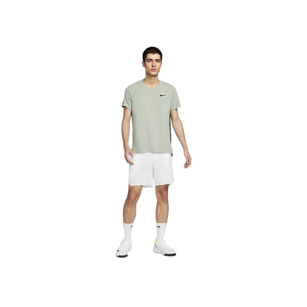 Nike Court Slam Dri-Fit Maglietta da Tennis Moda Traspirante Asciugatura Rapida Uomo Top Verde Orizzonte FQ2019-370