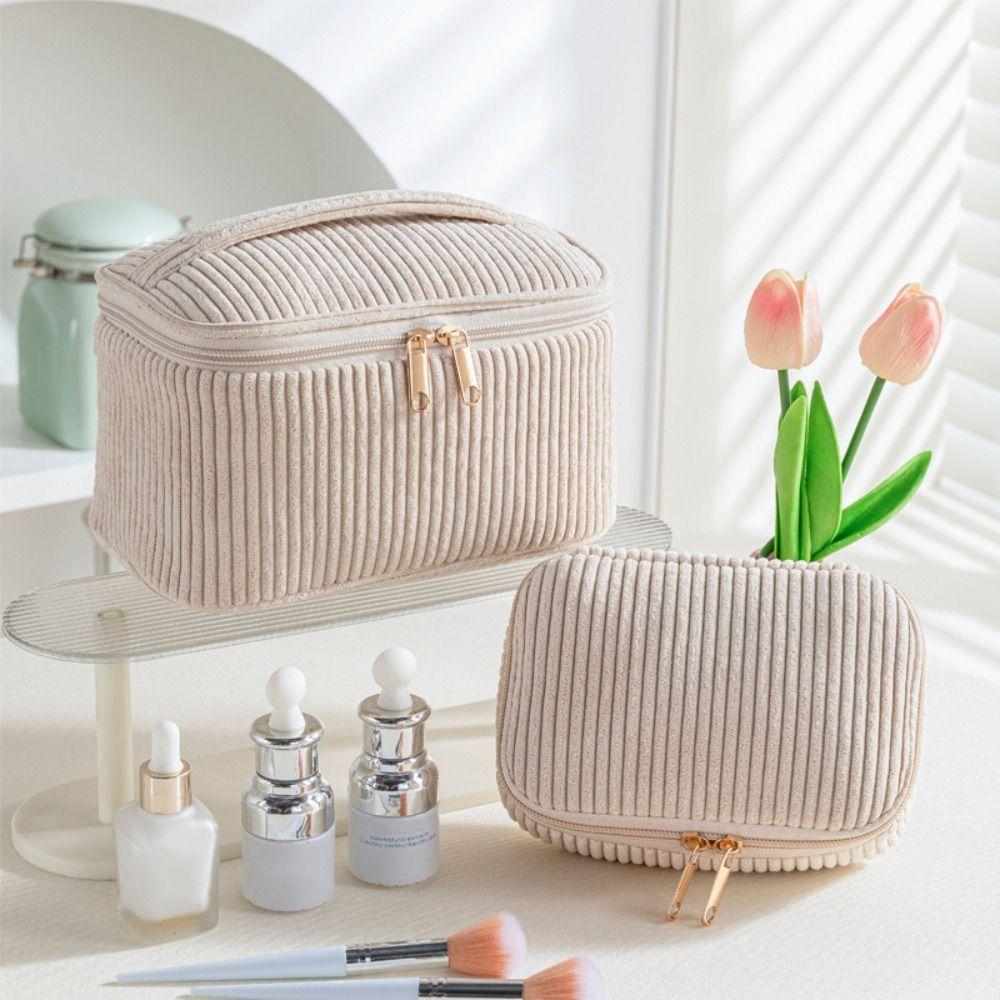 

Large Capacity Makeup Bag Zipper Toiletry Bag Fashion Travel Cosmetic Bag 02-pink