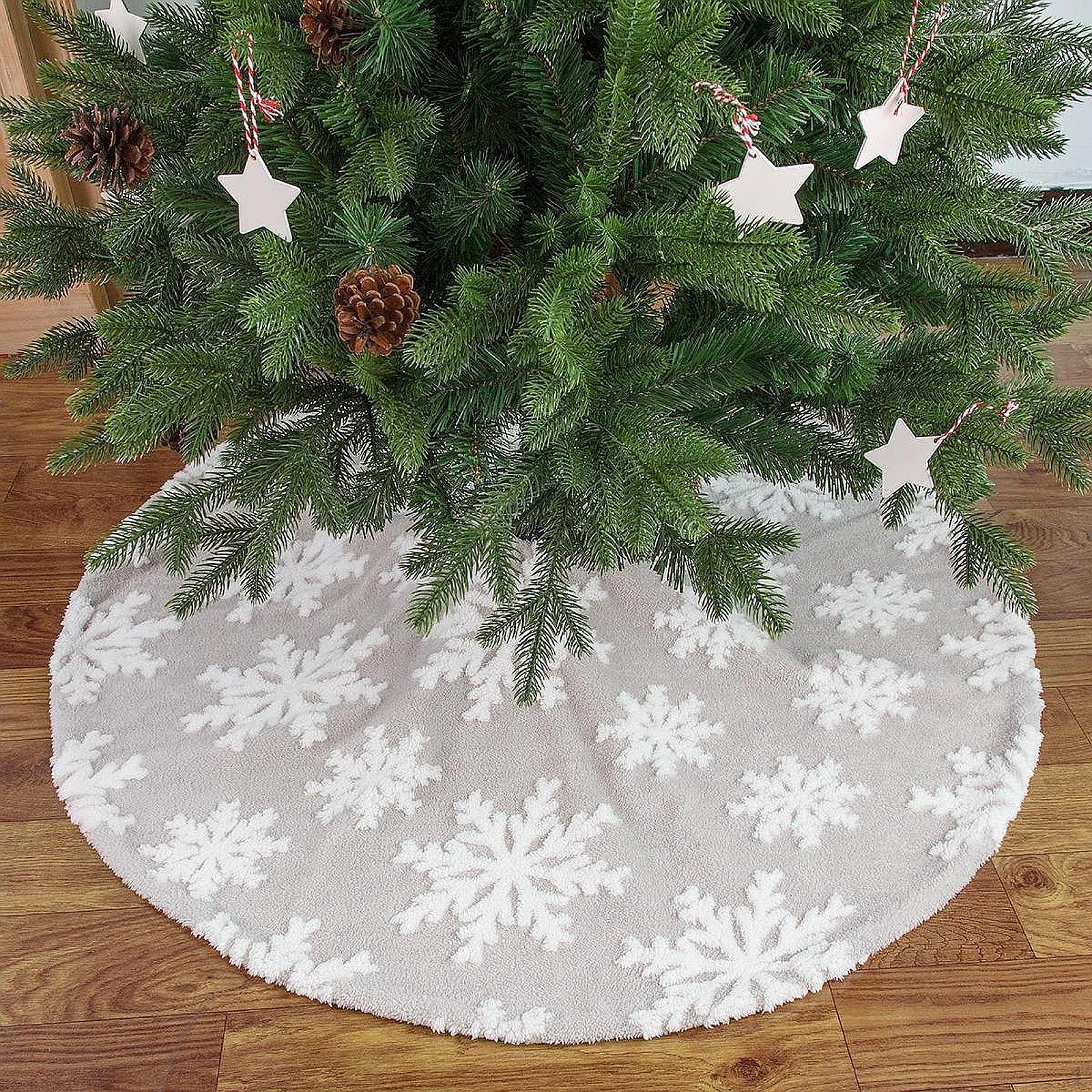 

35-дюймовая юбка для рождественской елки, праздничное украшение, декоративное традиционное рождественское одеяло для магазинов светло-серый