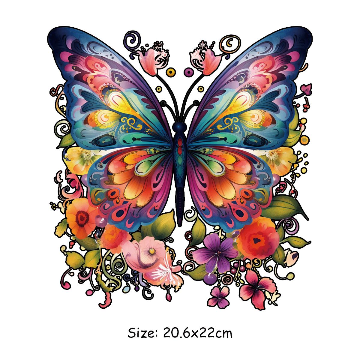 

Железные нашивки с цветами и бабочками, джинсы, термопресс, аппликация, модные полосы, аксессуар «сделай сам», наклейка, нашивка для одежды, наклейки