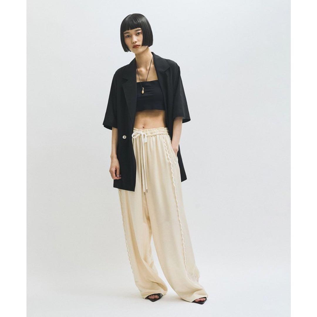 side lace track pants