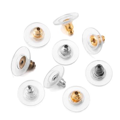 100 Stück Gummi-Ohrringverschlüsse Pfostenmuttern Silikon Stahl Ohrringmuttern Stecker-Ohrringverschluss für DIY Schmuckherstellung Zubehör