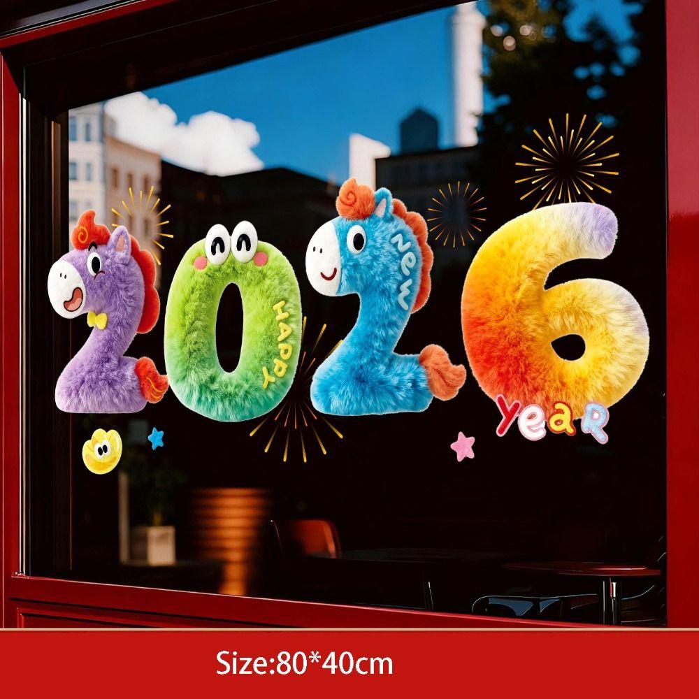 Colorful Glass Electrostatic Film Flat Window Glass Decor PVC Festival Stickers  Car Decoration