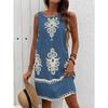 Women's Sleeveless Printed Casual Summer Dress Vacation Beach Outfit Bohemian Dresses Woman Summer Y2k Clothes Female Clothing