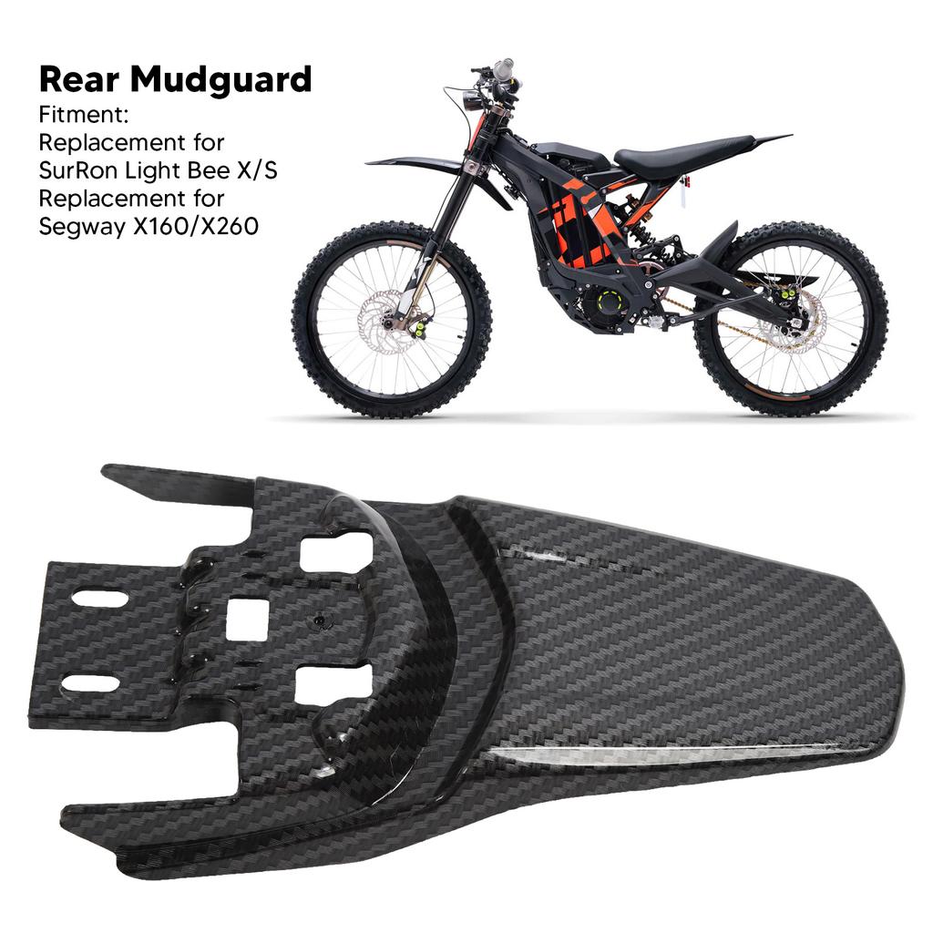 Motorcycle Rear Mudguard Protective Carbon Fiber Pattern Sturdy Rear Mudguard Protector Replacement for SurRon Light Bee X S
