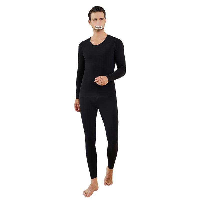 Men's Seamless Velvet Thermal Underwear Set – Self-Heating Top & Bottom for Autumn