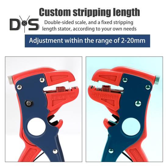 Selbsteinstellender Abisolierer mit Tiefenanschlag, Rutschfester Griff, Ergonomisches Design, Einfach zu verwendender tragbarer Abisolierer