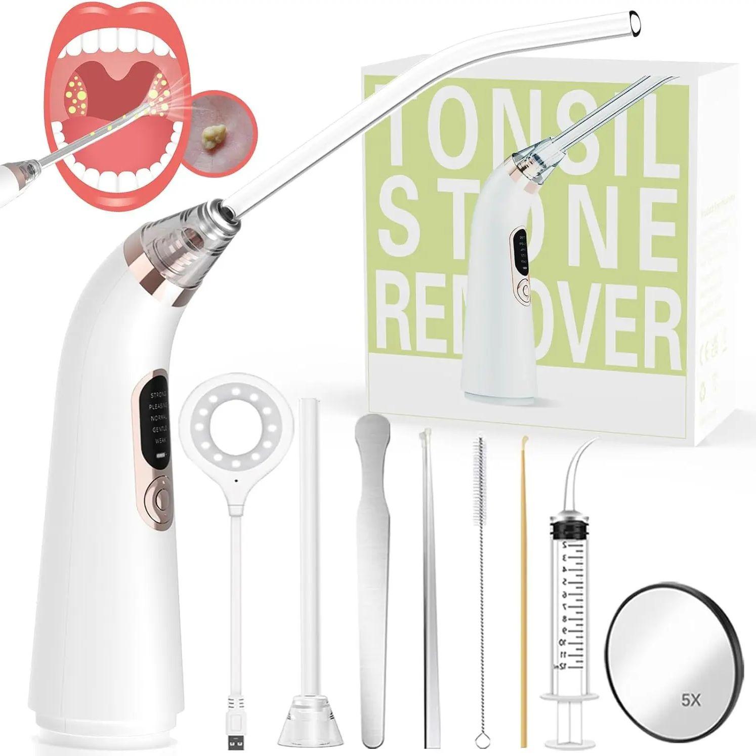 

Электронный вакуумный набор для удаления миндалин с 5 режимами всасывания 10 в 1 очиститель миндалин инструмент для чистки полости рта Oral Fresh Care