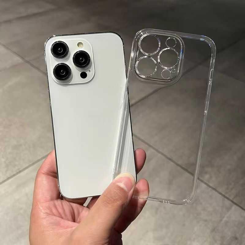 Soft TPU Transparent Straight Edge Phone Case For For Iphone 11 12 13 14 15 16 17 Pro Max Air Plus Clear Bumper Back Cases Cover