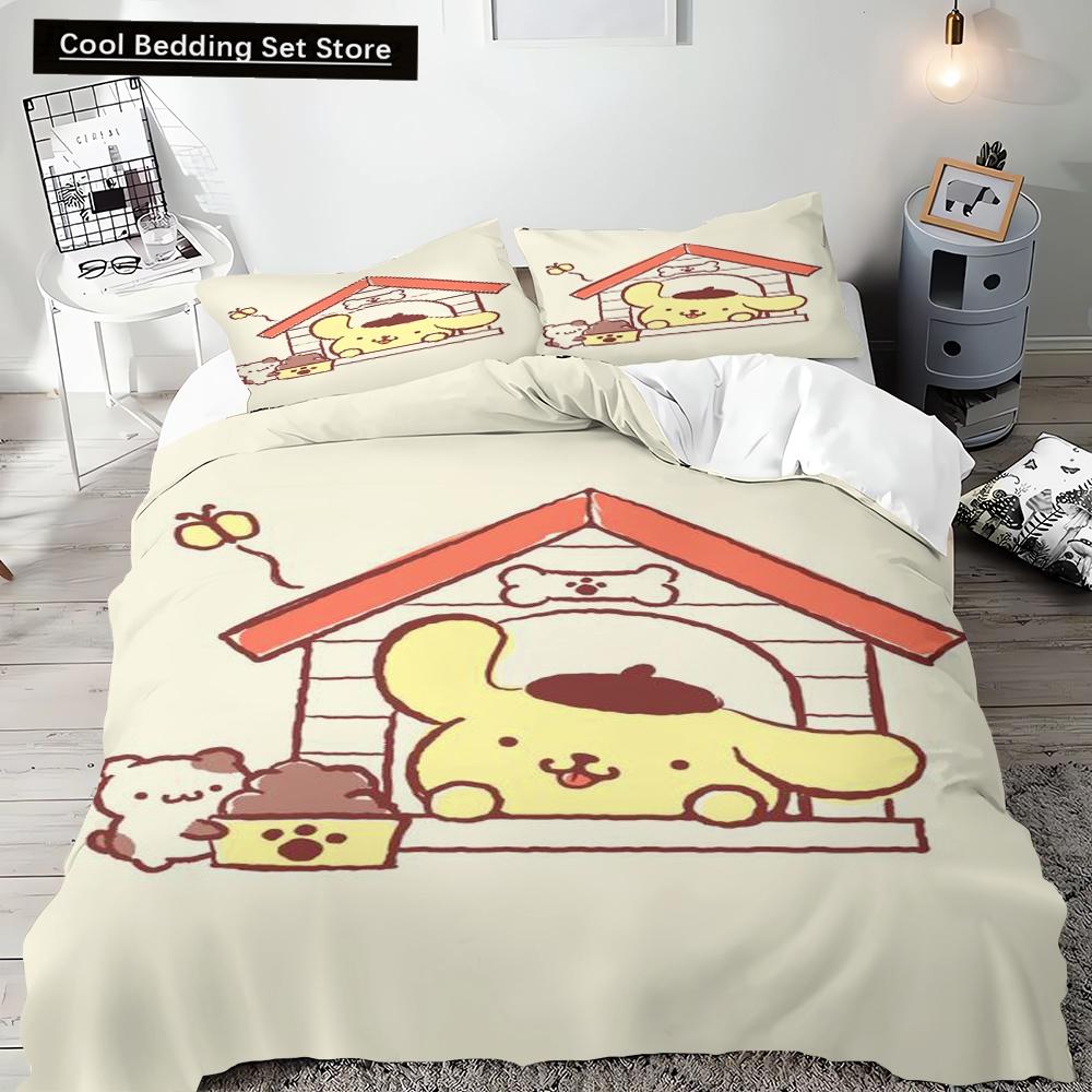 Duvet Cover Pompompurin Bedding Set Pillowcase Quilt Cover Bedding Set Children's Gift 2pcs/3pcs Full Size Single Double