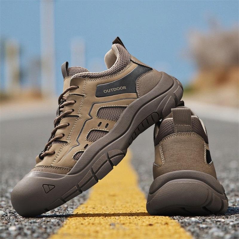 Men's Non-Slip Outdoor Sneakers New Leather Treking Footwear for Men Casual Hiking Shoes Travel Climbing Camping Trainers