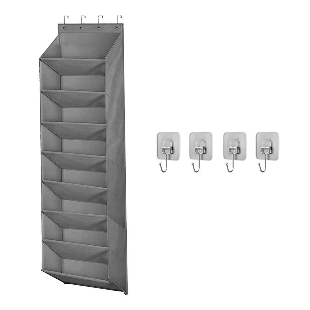 Wall Mounted Shoe Storage Bag Large Over Door Hanging Shoe Organiser Behind Doors with 4 Metal Hooks Shoes Rack Storage Bags