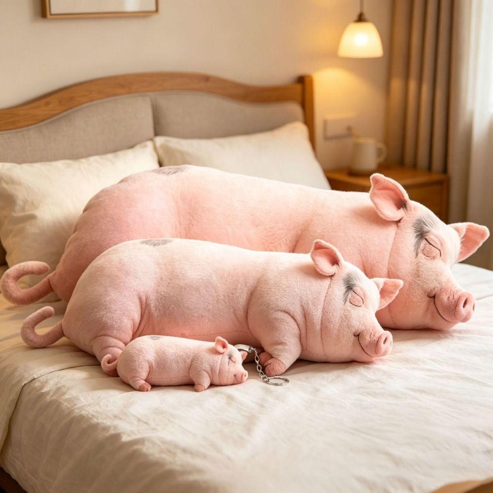 PP Cotton Filled Poultry Throw Pillows 40cm Size Pig Keychain Animal Cushion Doll Toys Bedroom Use