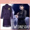 Kostým Wednesday Addams pro dívky z polyesterové látky Halloween Cosplay Hraní rolí